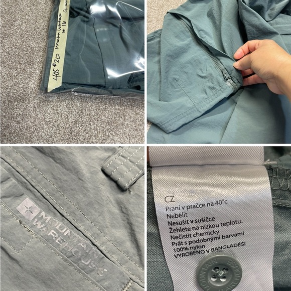 Mountain warehouse womens convertible hiking pants sz 16 blue /green lightweight - Picture 12 of 12